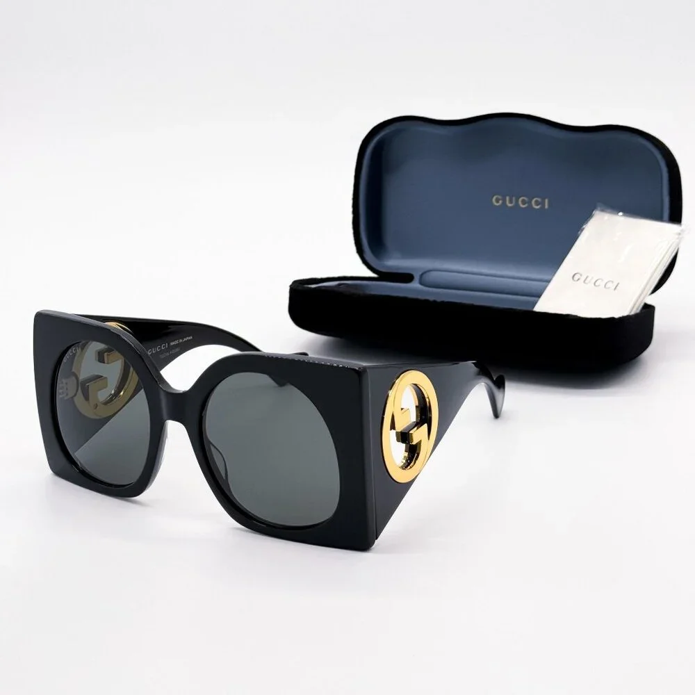 NEW GUCCI GG1254S 001 SUNGLASSES WOMEN BLACK EYEWEAR
